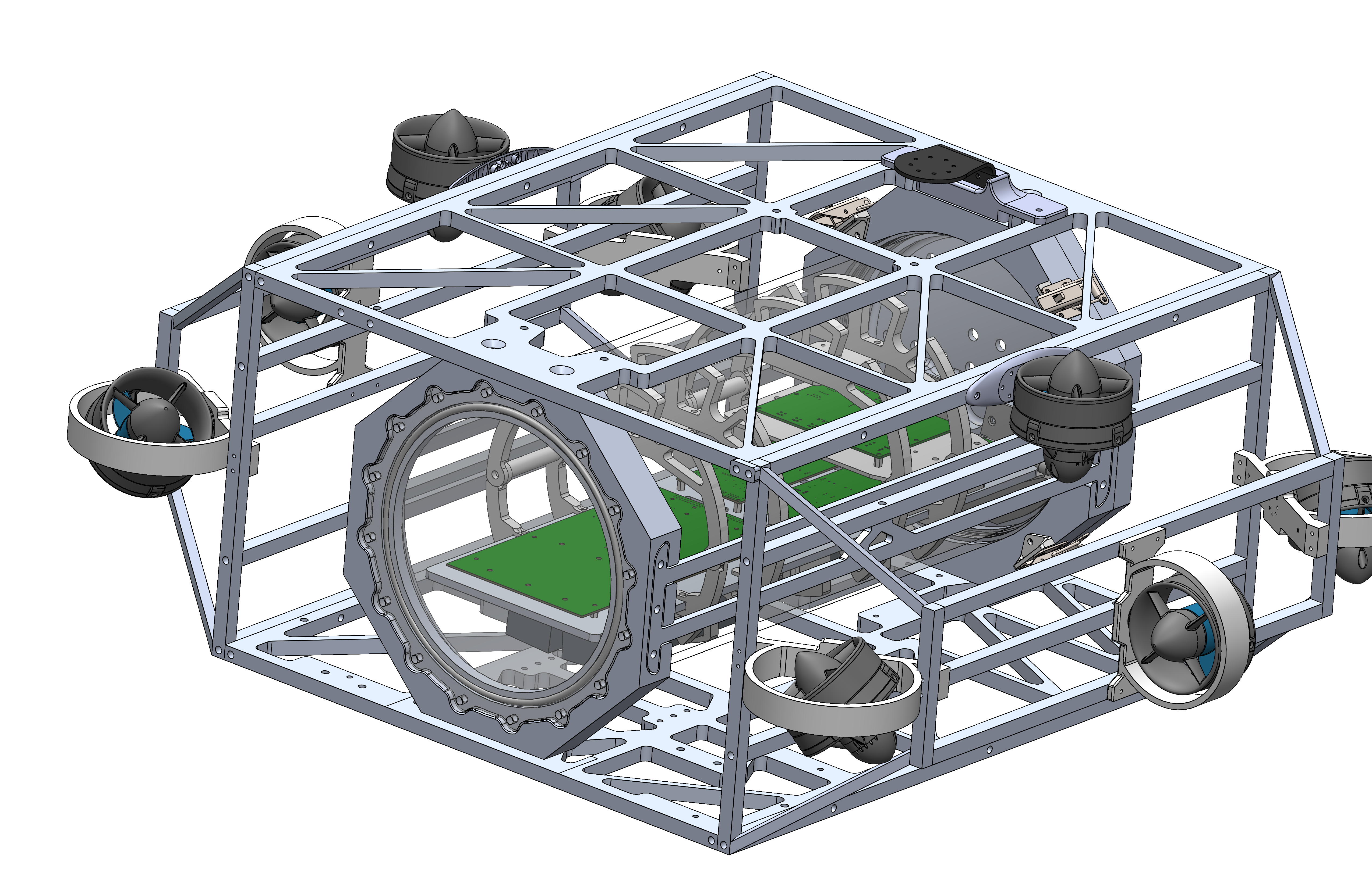 CAD render of Barracuda's original, heavier boxed frame before the rebuild.